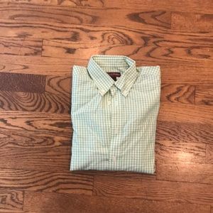 Brooks Brothers Green & White Gingham button down, Size Medium